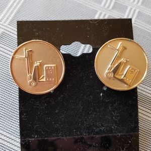 Gold-Tone Robbins Forklift Cufflinks